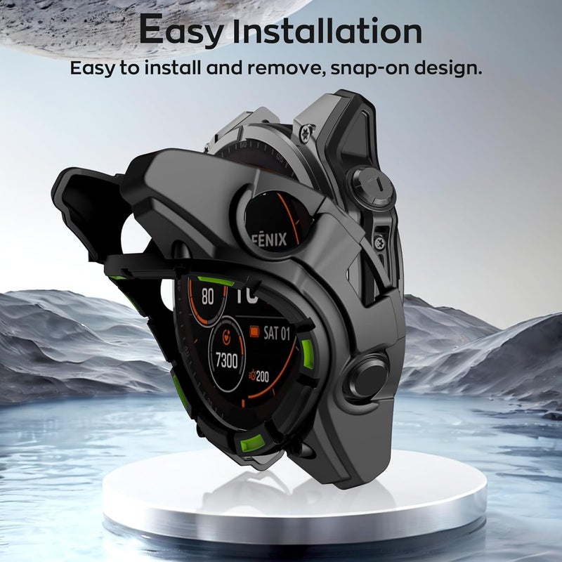 ISABAKE Case Cover Compatible with Garmin Fenix 8 51MM Sloar, Soft and Flexible Anti Drop TPU Bumper Frame Rugged Replacement Protective Cases for Garmin Fenix 8 51MM Solar - Image 5